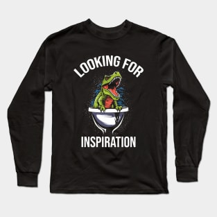 T rex looking for inspiration Long Sleeve T-Shirt